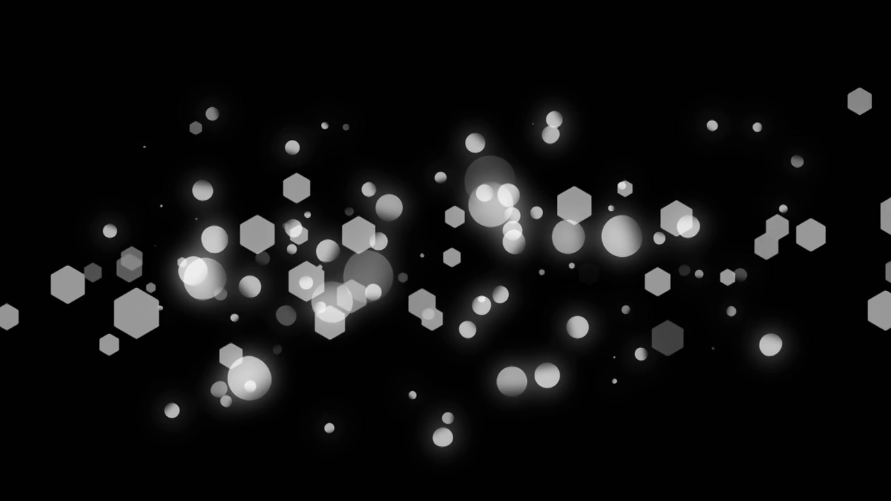 在黑色背景上发光的白色几何形状的动画视频素材