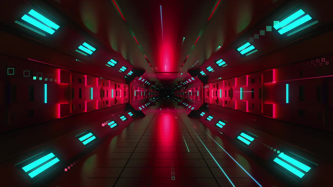 科幻隧道颜色02视频素材