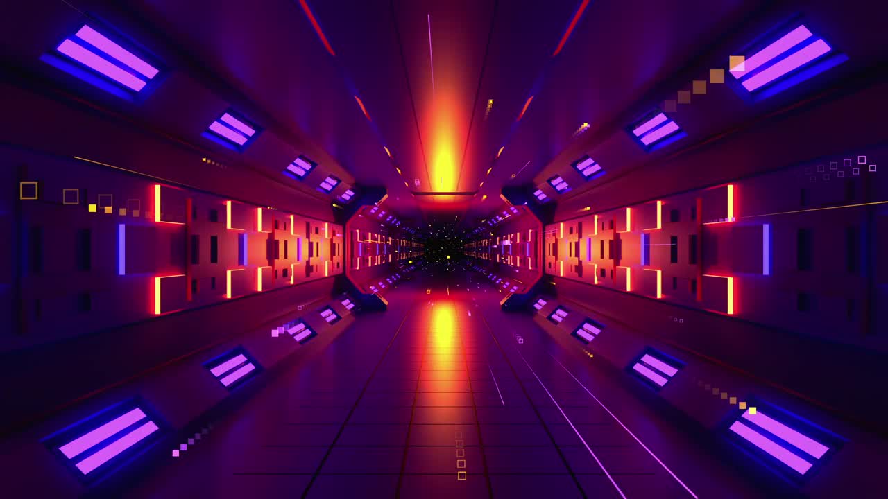 科幻隧道颜色03视频素材