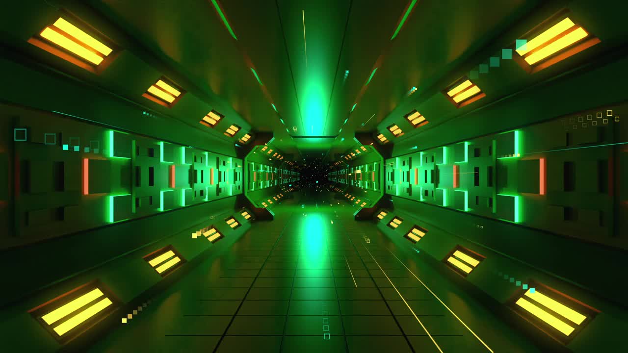 科幻隧道颜色04视频素材