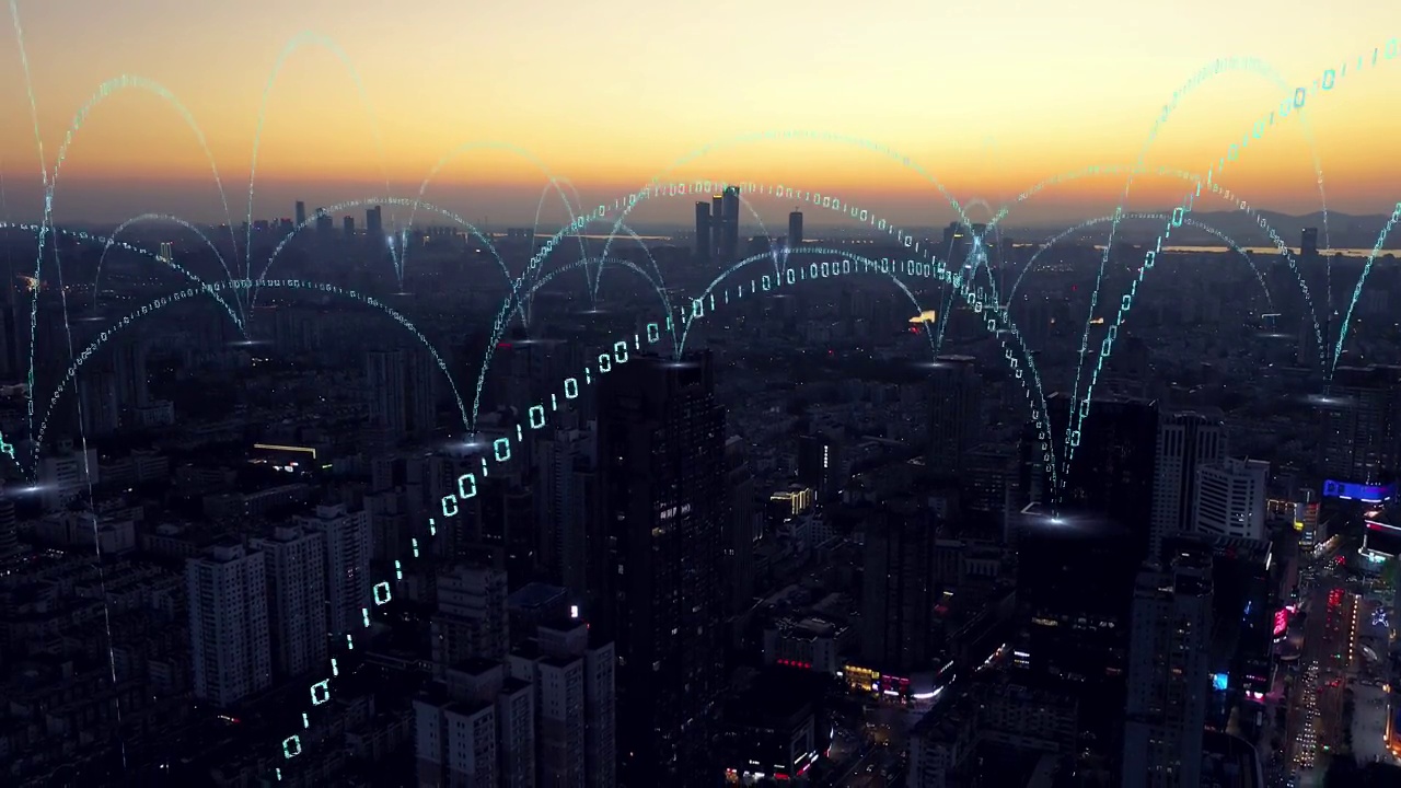 现代城市具有无线网络连接的概念视频下载