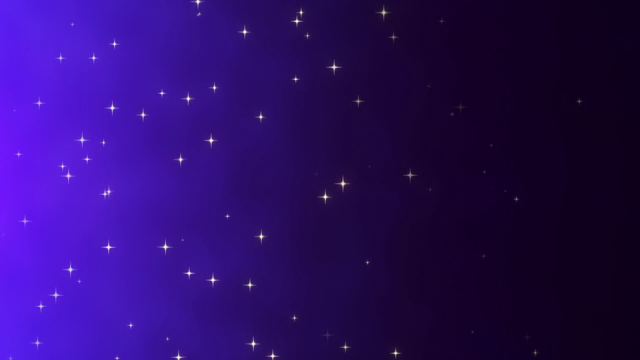 金色的星星在紫色的夜空中闪烁视频下载