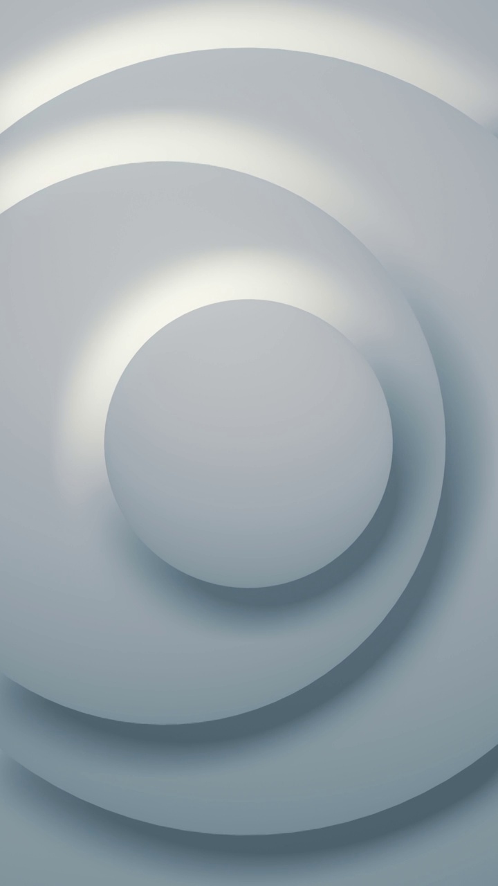 白色圆圈三维渲染数字无缝循环动画。垂直视频现代背景设计。几何装饰元素。高清分辨率视频素材