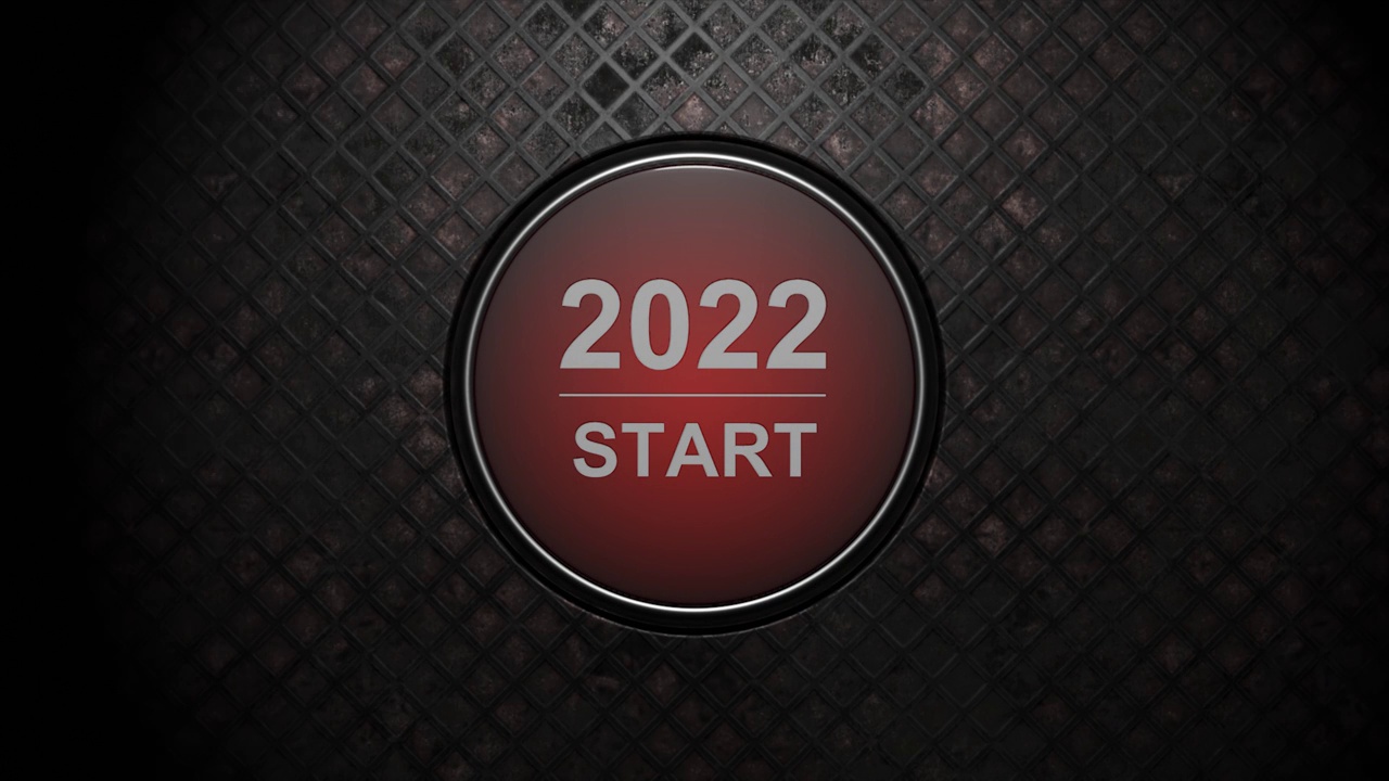 2022年开始。新年快乐按钮。3 d电影视频素材