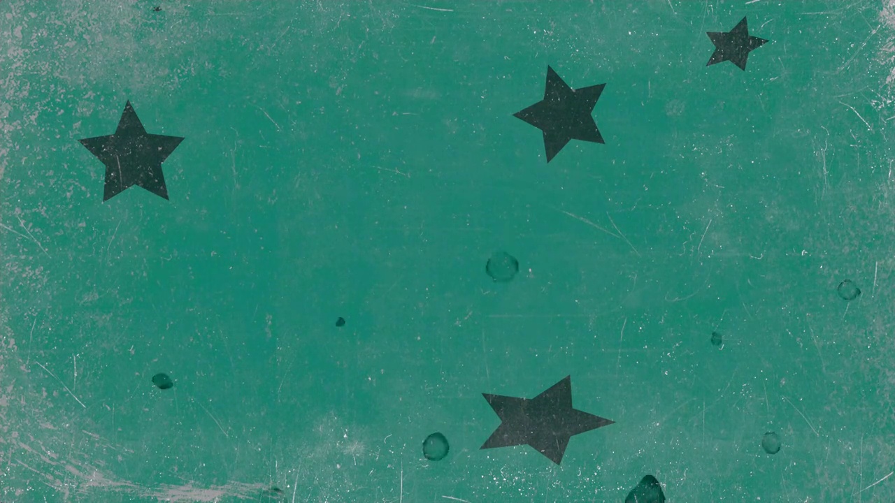 黑色星星在绿色grunge纹理视频下载