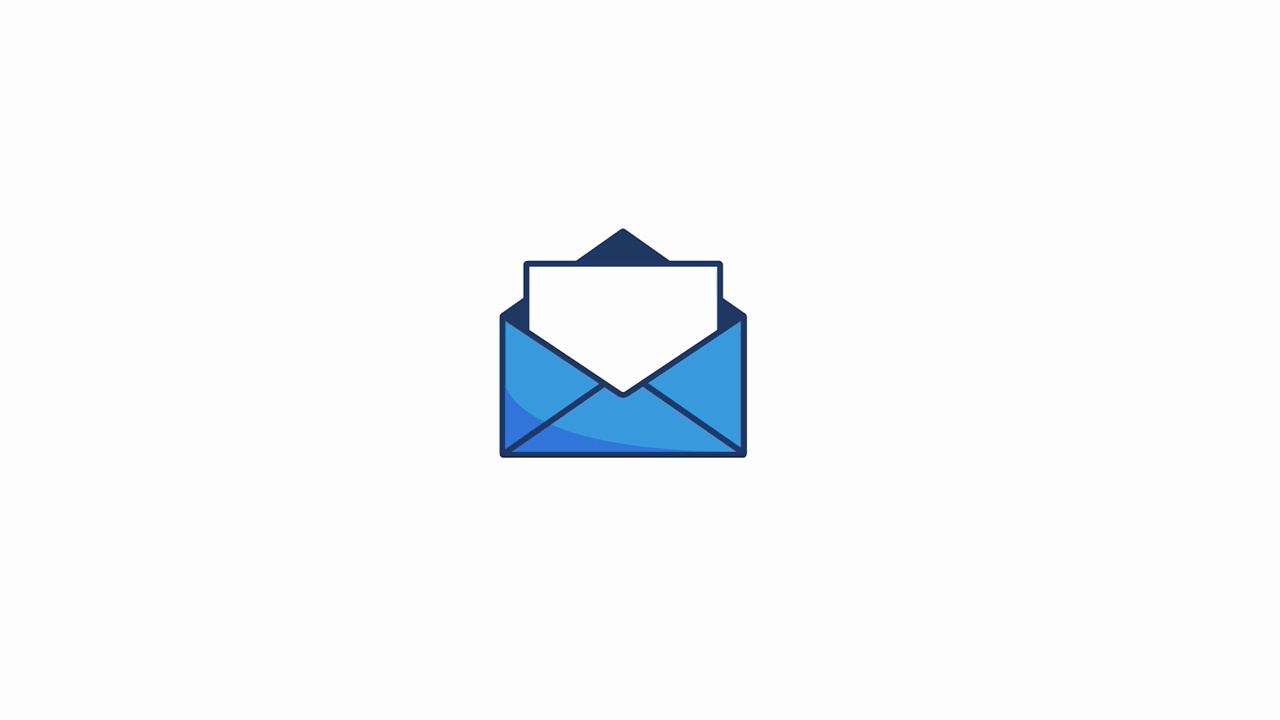 电子邮件信件或信封打开动画图标。白色背景。视频素材