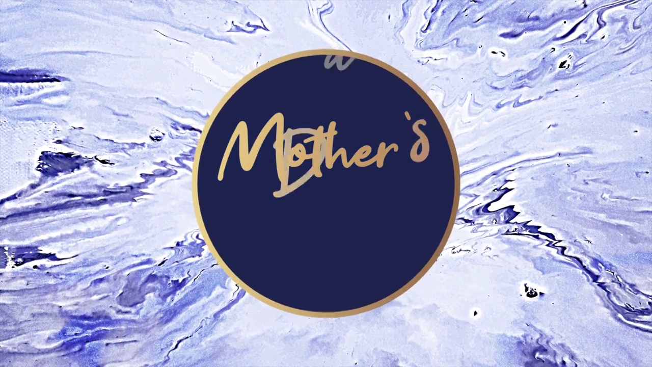 蓝色大理石质感的母亲节视频下载