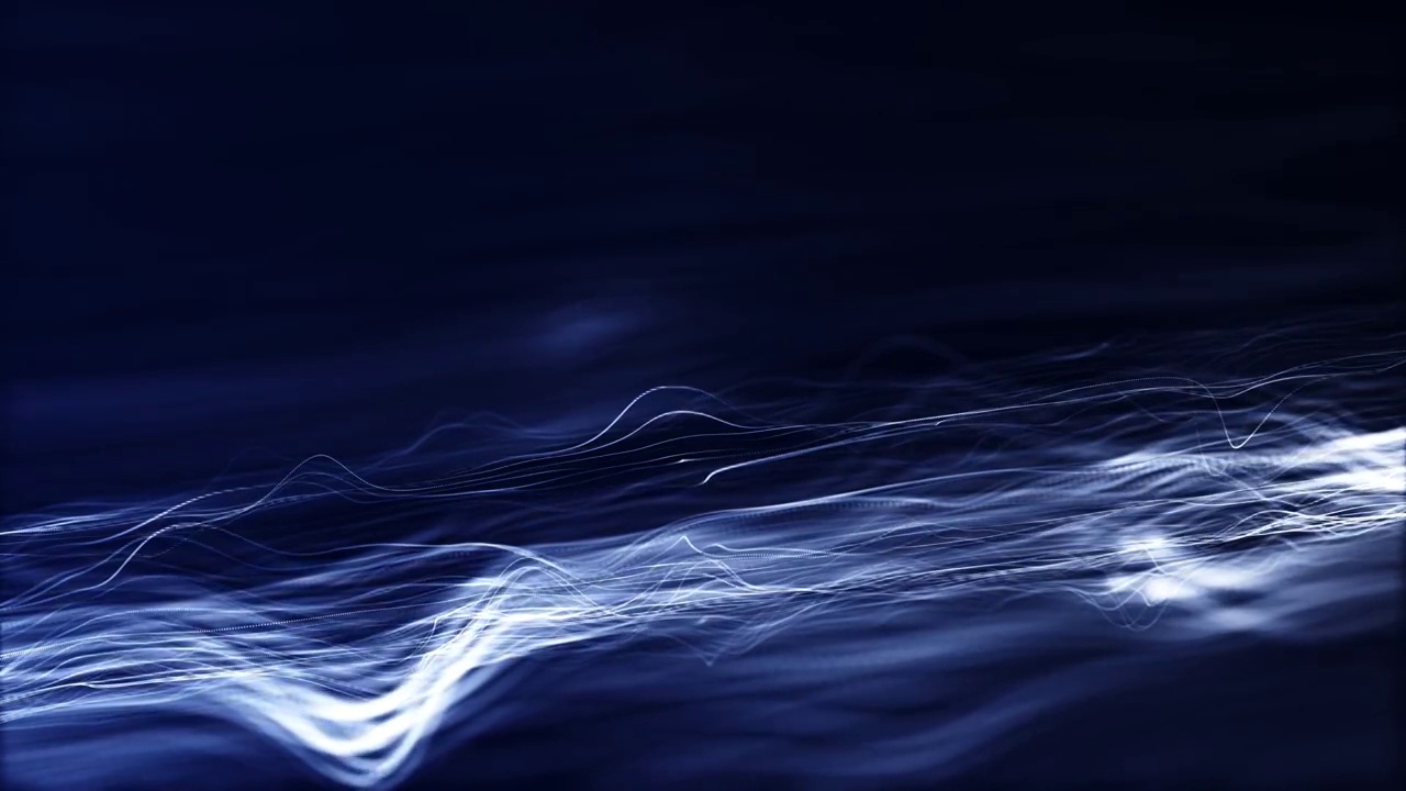 闪亮粒子的抽象运动背景。数字签名与波粒子，火花。美丽的漂浮粒子带着光芒冉冉升起。无缝Loopable 3 d。4 k动画(Loopable)视频素材