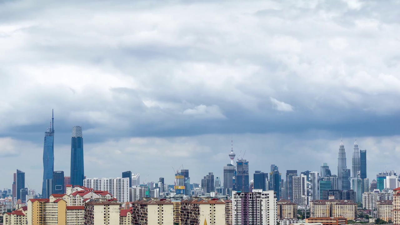 吉隆坡市区多云季风季节的延时拍摄视频下载