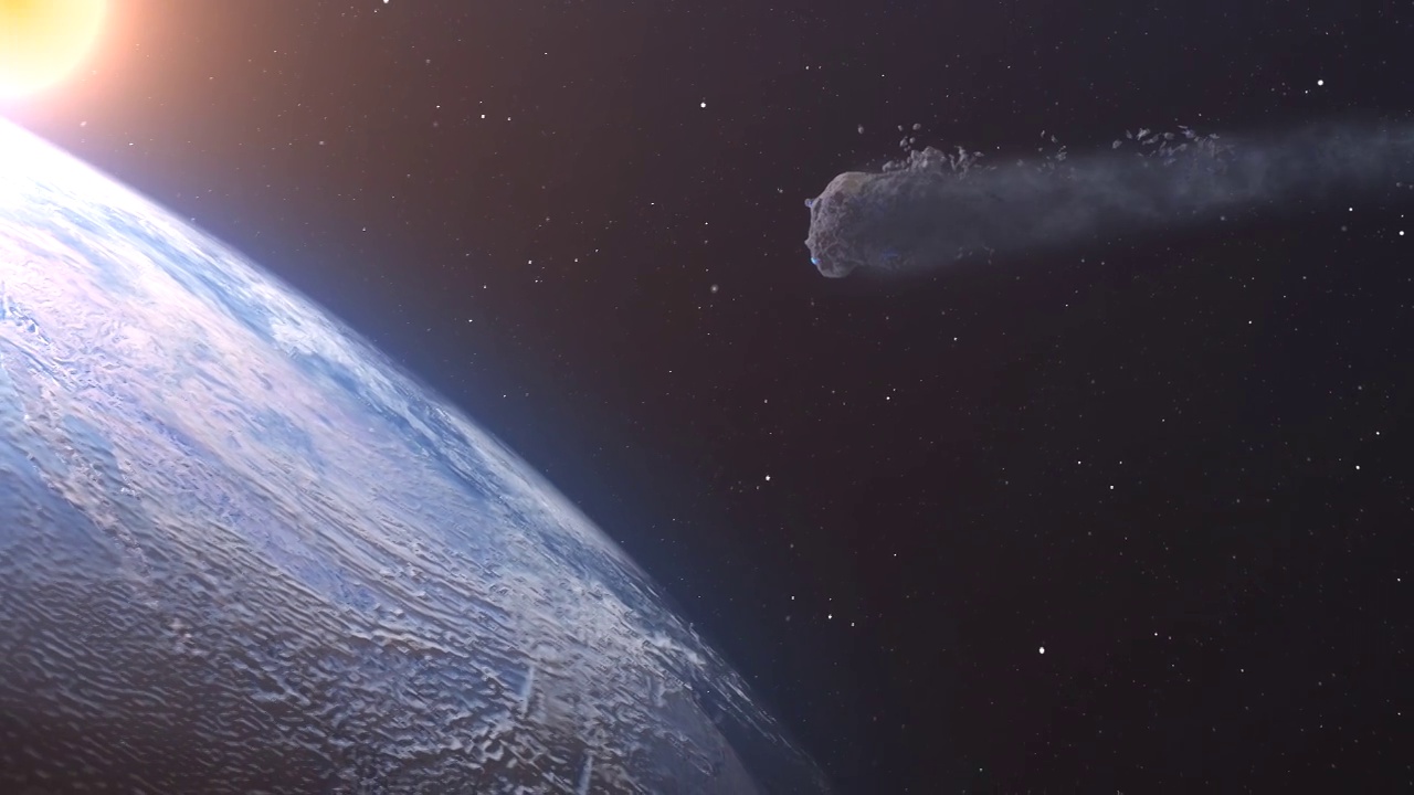 巨大的彗星小行星正在接近地球视频素材