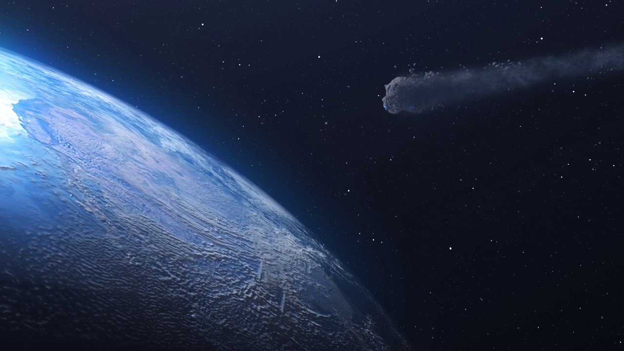 巨大的彗星小行星正在接近地球视频素材