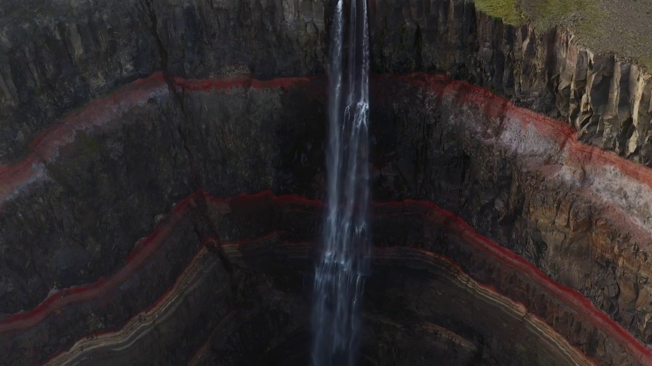 无人机拍摄的视频显示冰岛亨吉弗斯瀑布视频下载