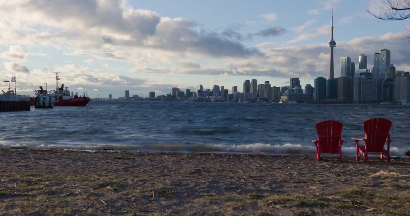 从多伦多群岛俯瞰多伦多的天际线视频下载