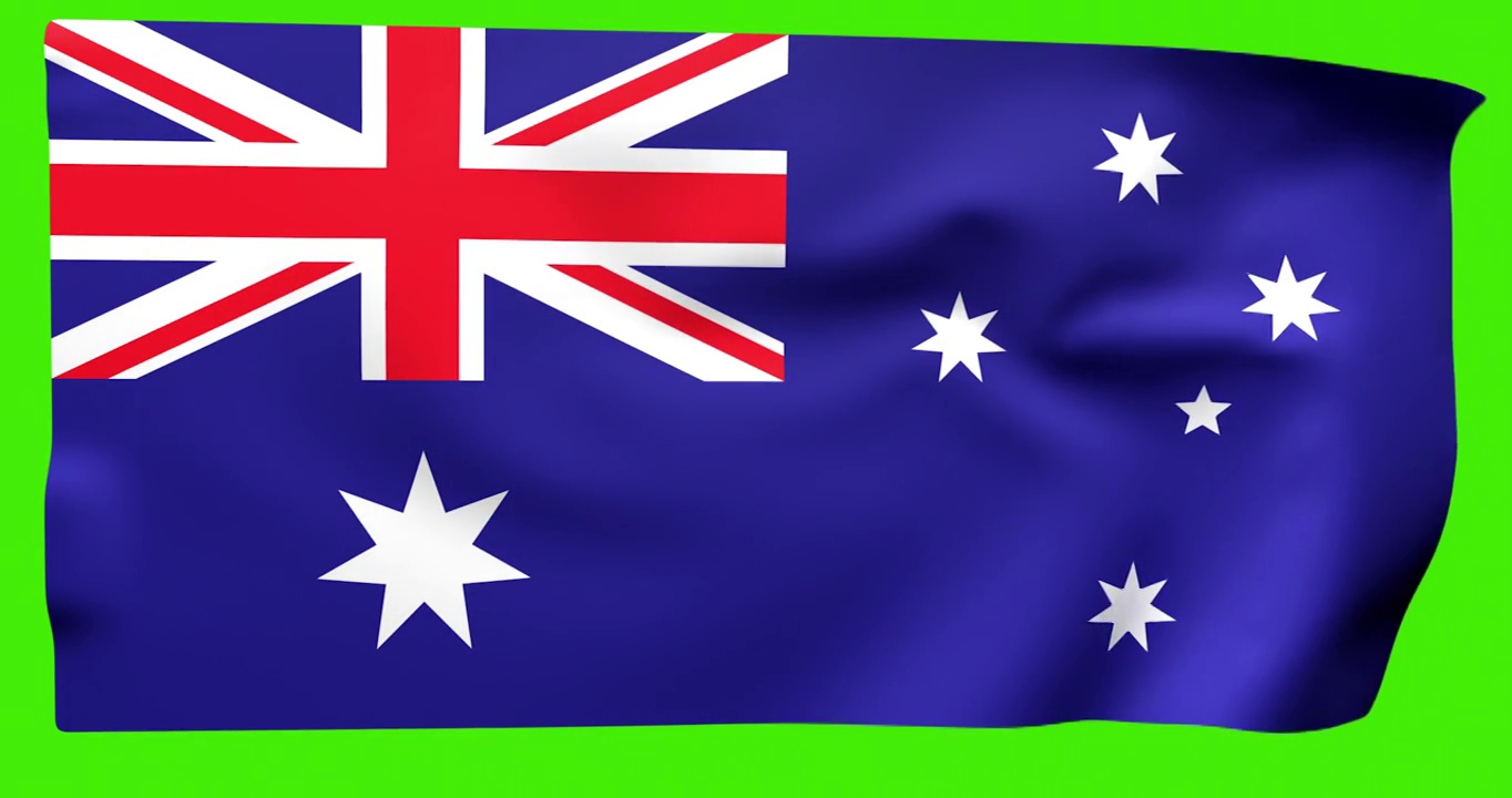有绿幕背景的澳大利亚国旗视频下载