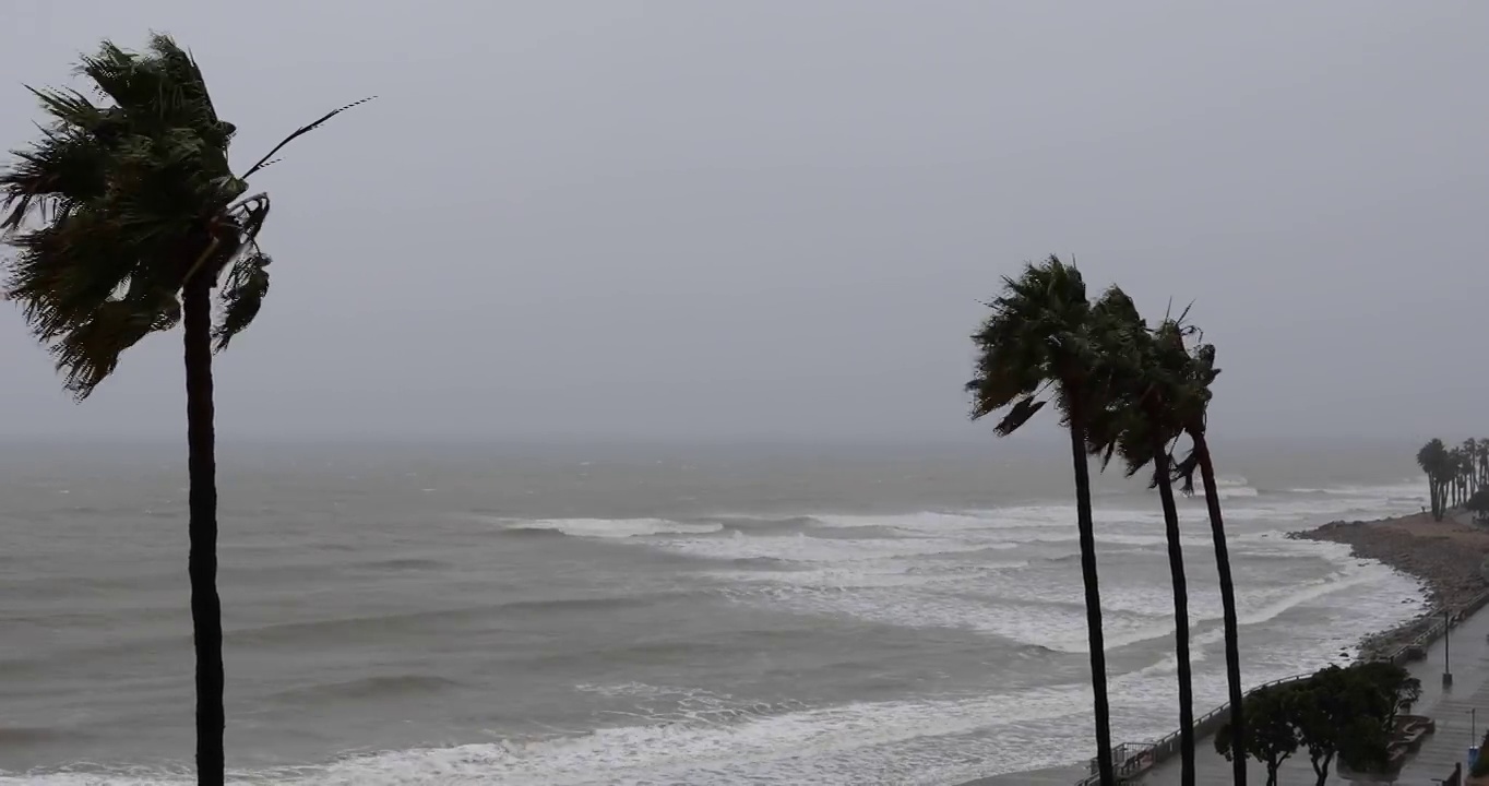 在暴风雨的日子里提高了海浪的视野视频下载