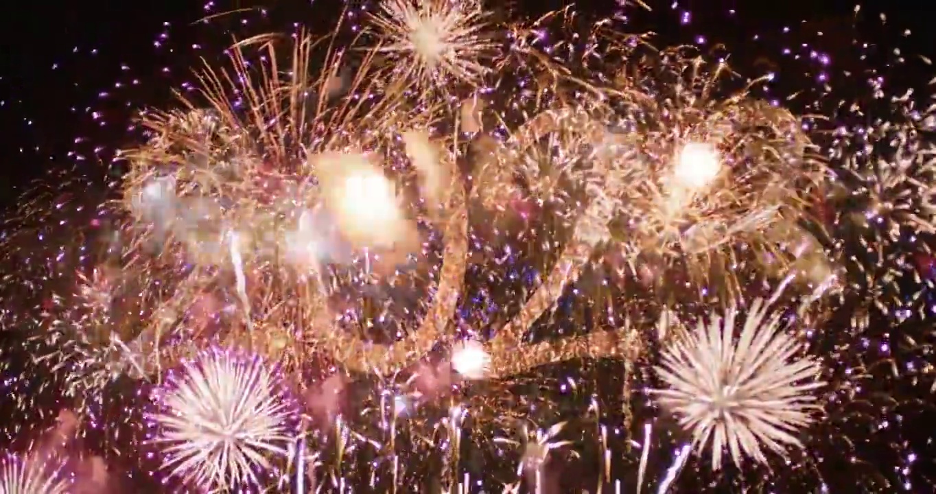 恭贺新年焰火欢庆背景视频下载