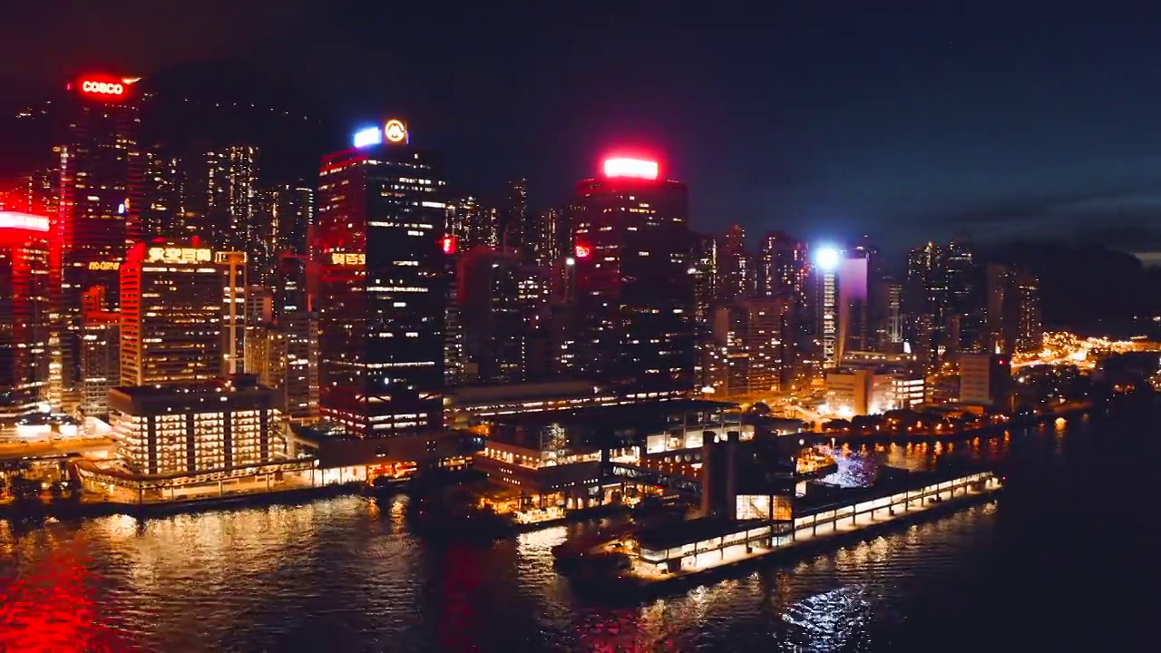 香港维多利亚港鸟瞰图视频素材