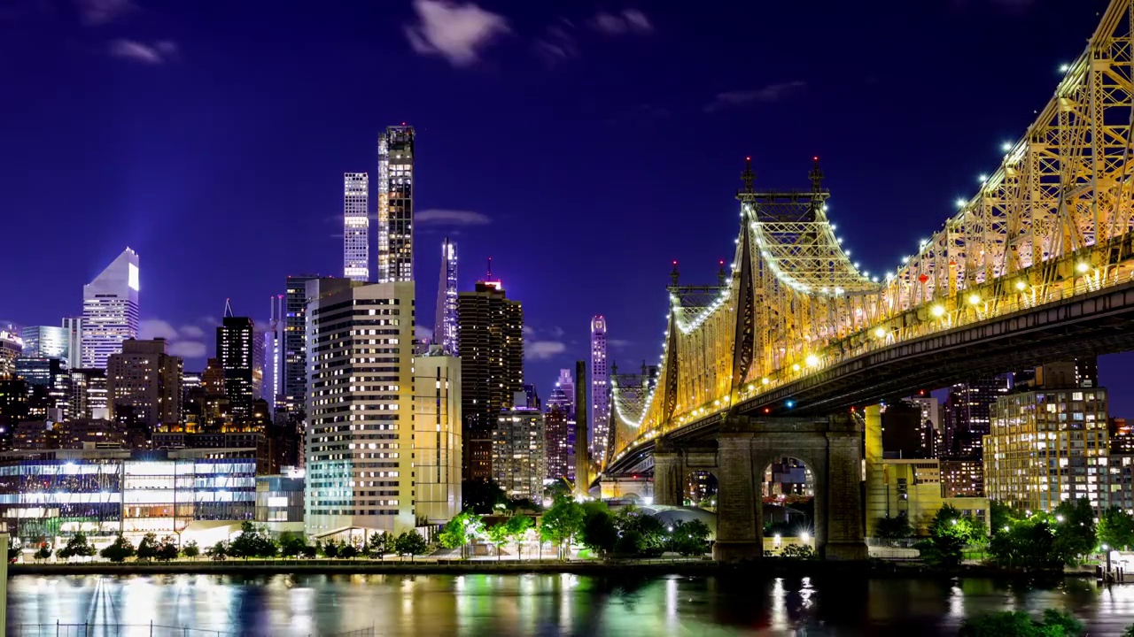 纽约市:天际线，皇后大桥视频下载