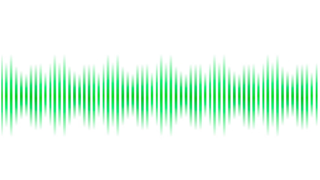 声波被隔离在白色背景上。数字语音记录。黑白音频频谱模拟。视频素材