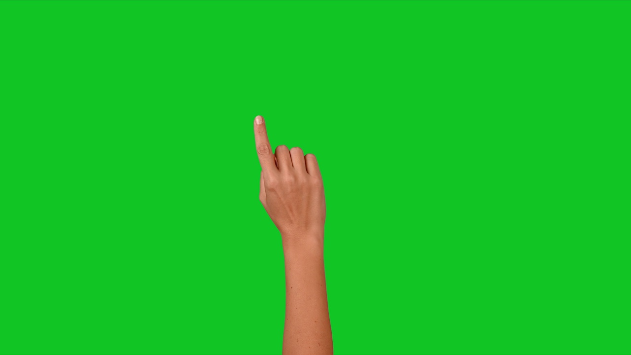 绿色屏幕上的4K女性手触屏手势视频素材