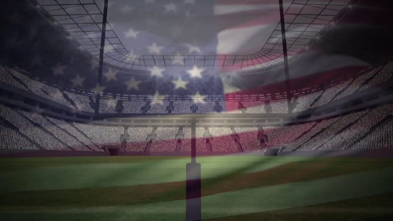 美国国旗在美国足球体育场的动画视频下载