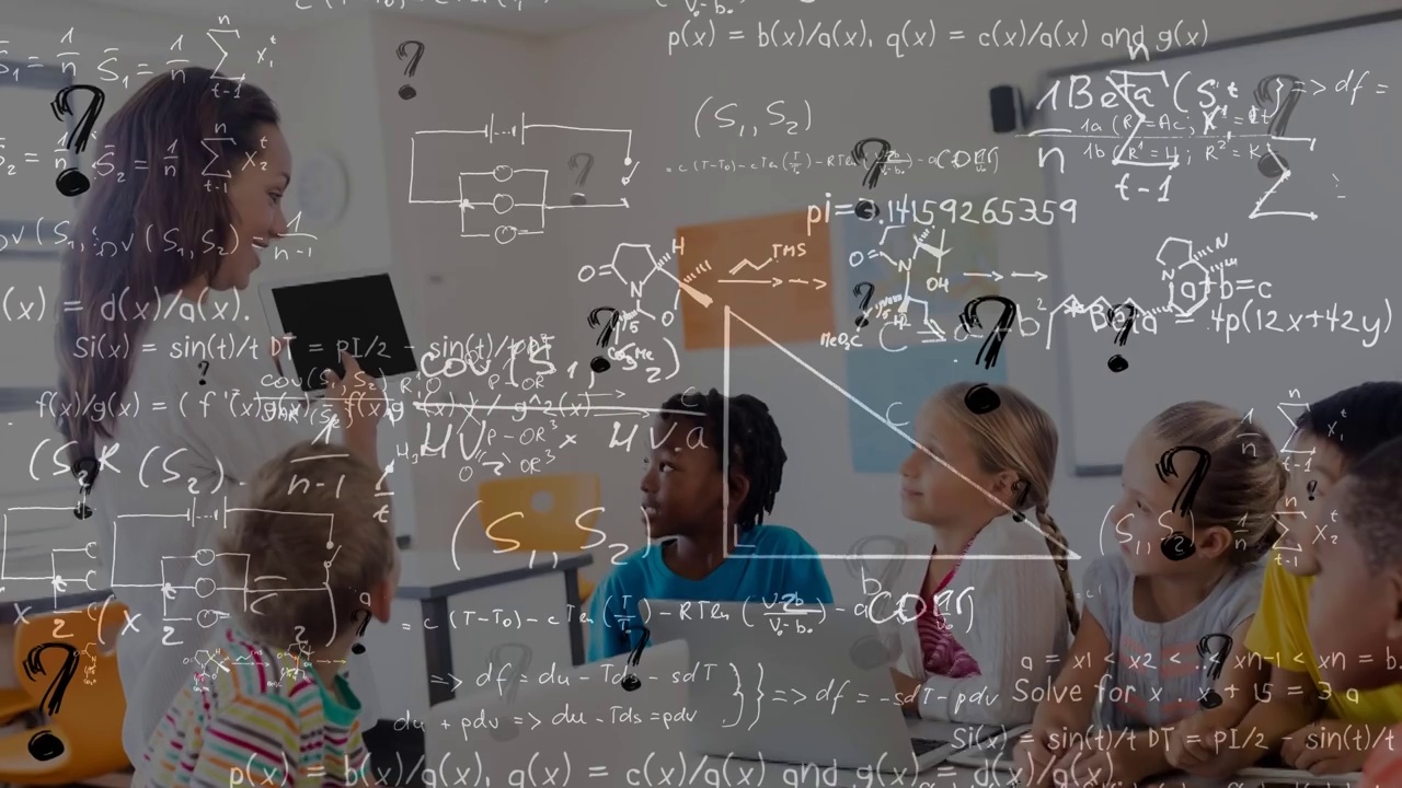 动画的数学公式超过学生和教师视频素材