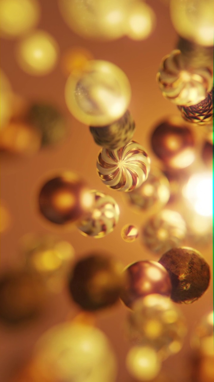 美丽的抽象圣诞树与装饰品-特写镜头视频下载