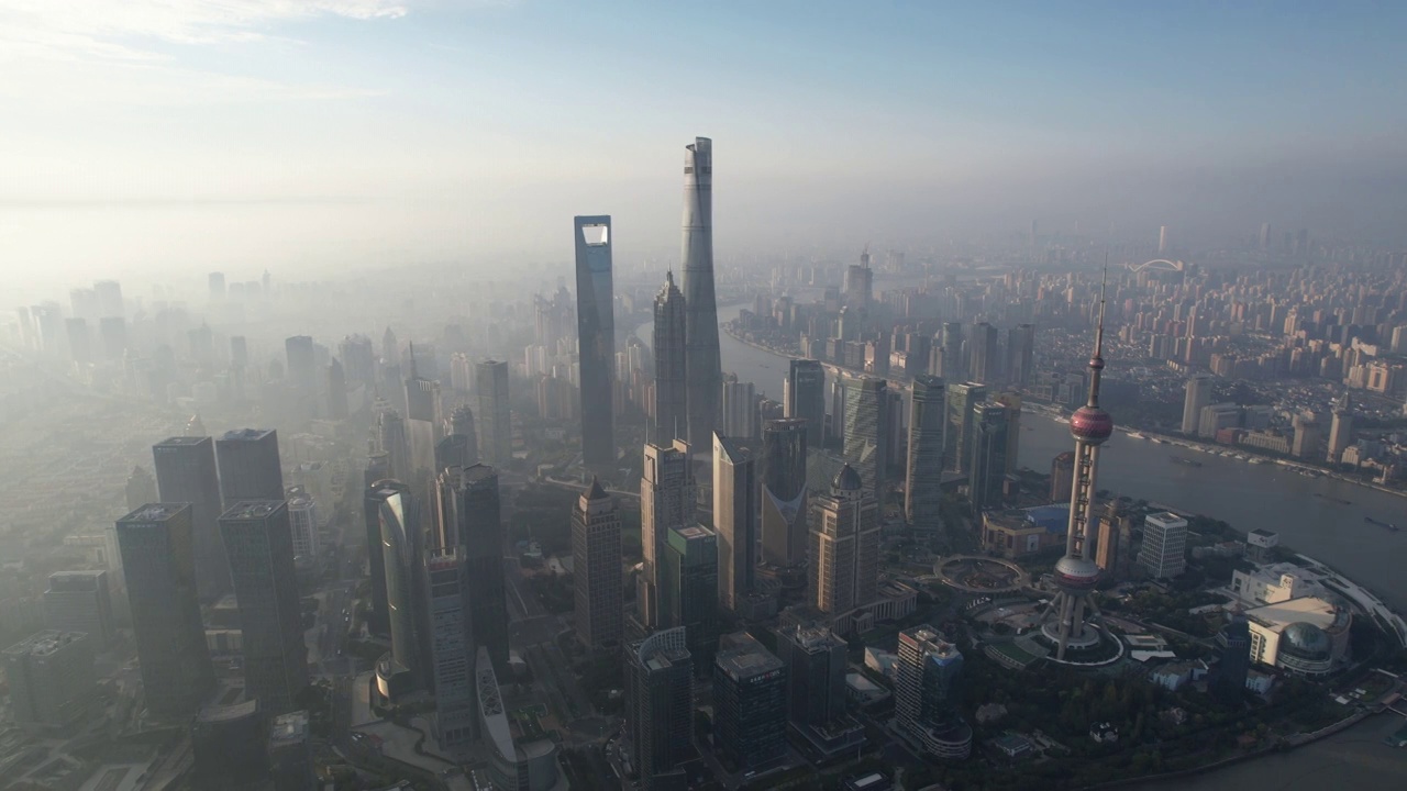 上海天际线鸟瞰图视频素材