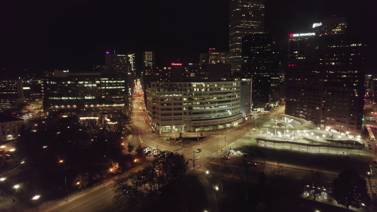 丹佛市中心的夜景拍摄视频素材
