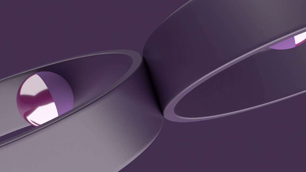 紫色的球和圆圈。紫色的背景。抽象动画，3d渲染。视频下载