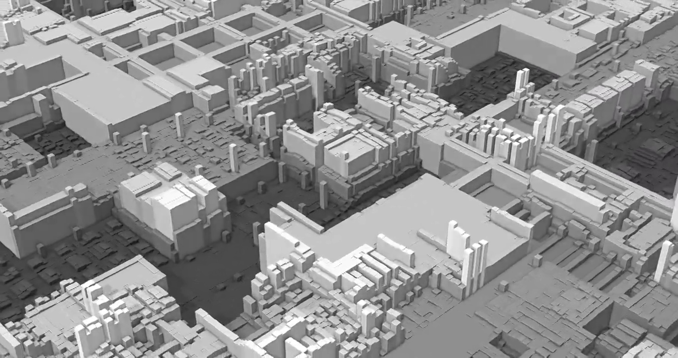 成长中的3D城市动画。建筑行业。视频素材