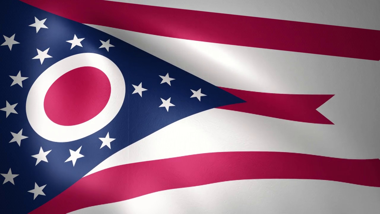 俄亥俄州的旗帜在风中飘扬(LOOP)视频素材