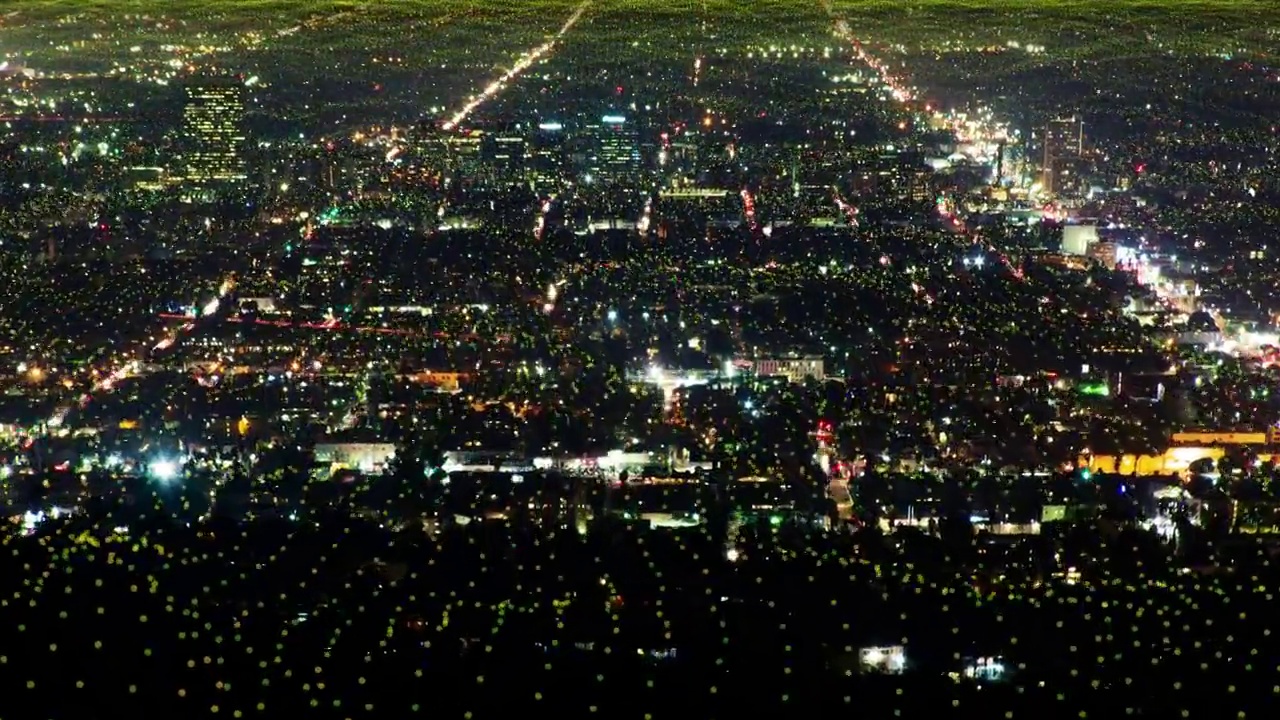 夜晚的洛杉矶城市街道视频素材