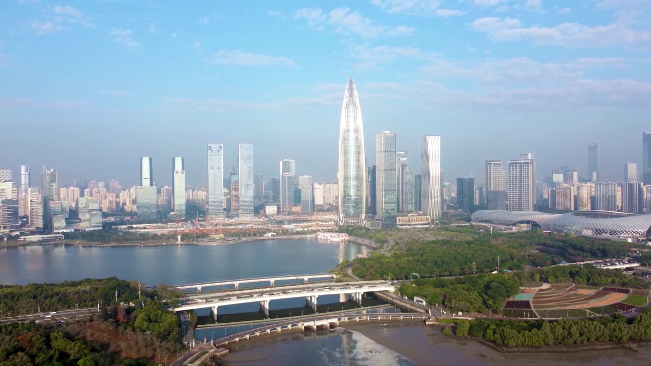 深圳后海金融区航拍视频素材