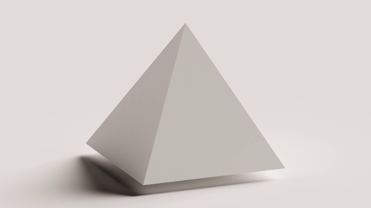 简单的旋转金字塔。三维形状动画。视频下载