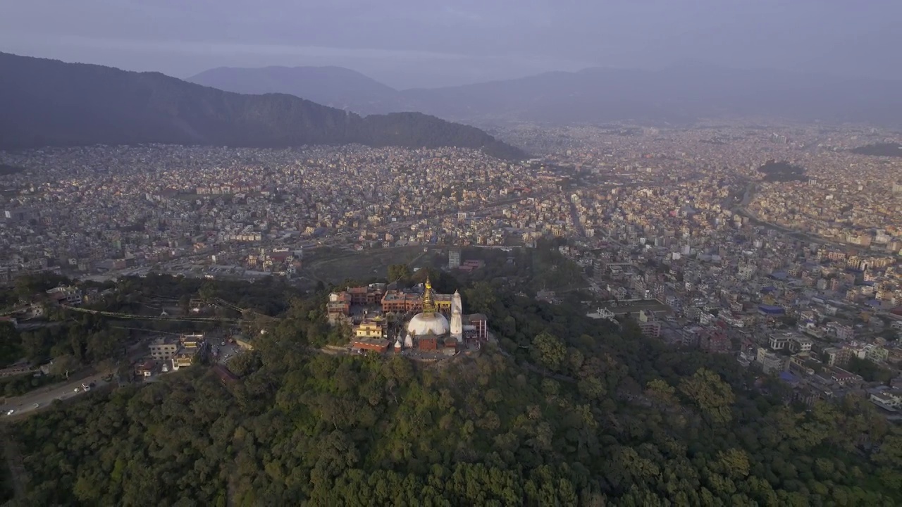 尼泊尔加德满都的广阔鸟瞰图视频下载