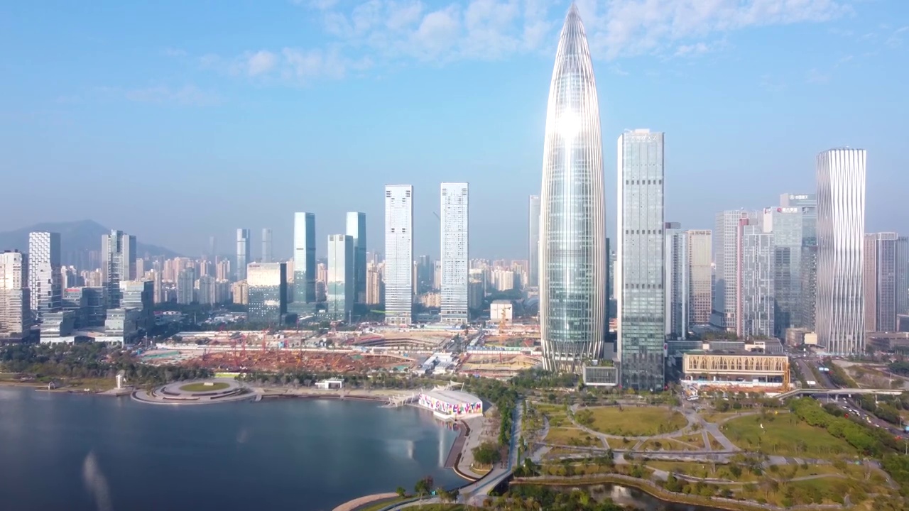 深圳后海金融区航拍视频素材