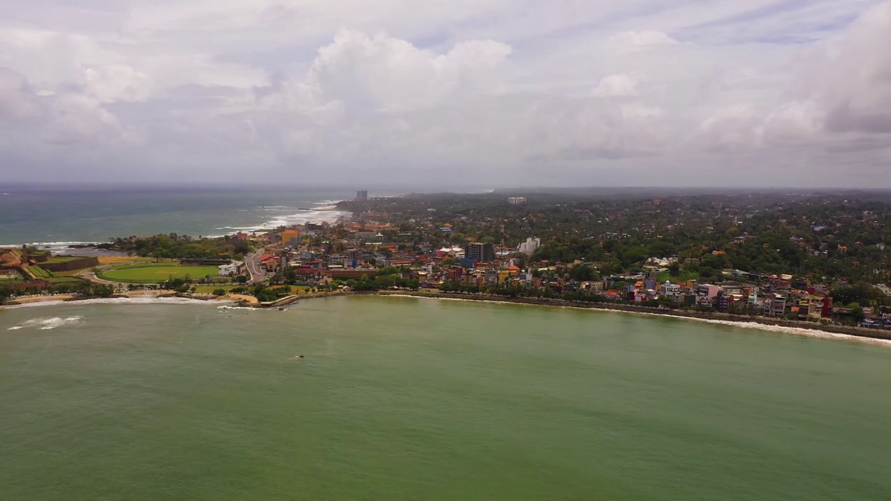 俯瞰加勒镇，斯里兰卡视频素材