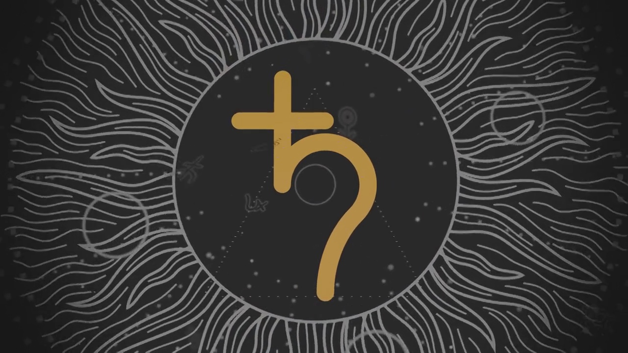 黄道带和占星术的象征土星行星视频下载