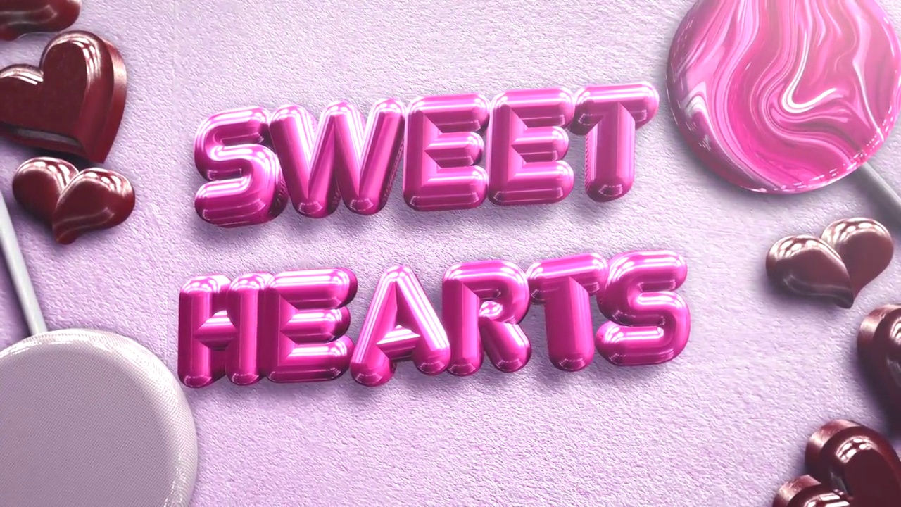 有粉色糖果和红心的甜心视频素材