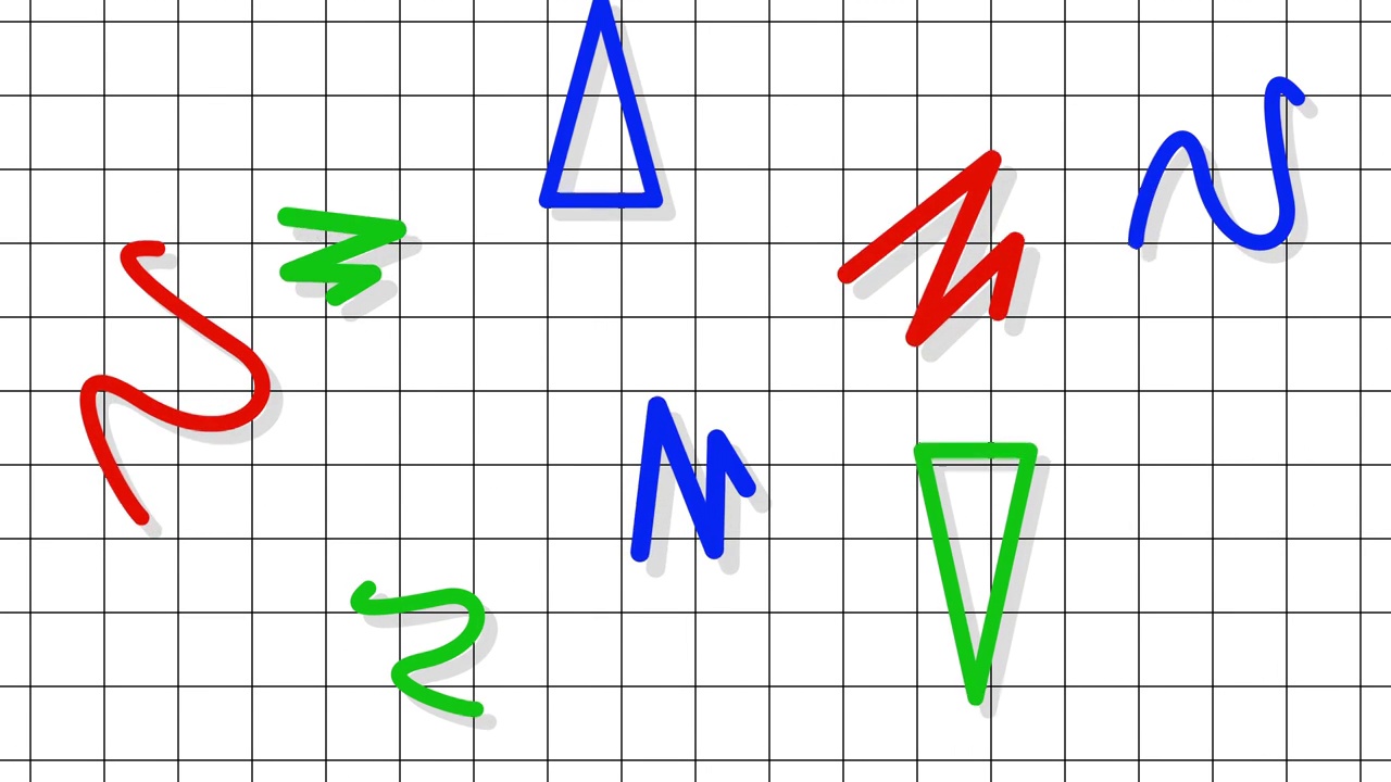孟菲斯几何色彩之字形和三角形图案视频素材