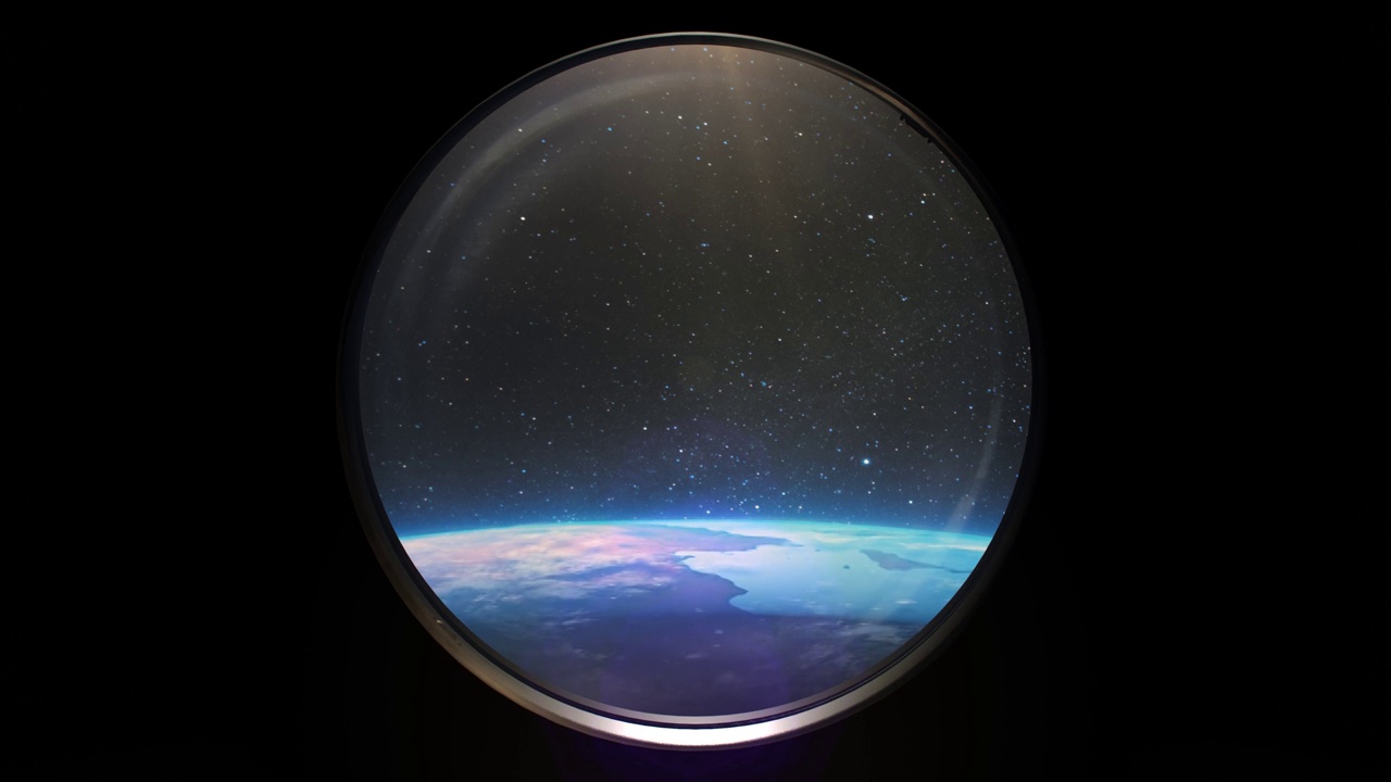 太空中的地球。从空间站的舷窗往外看。视频下载