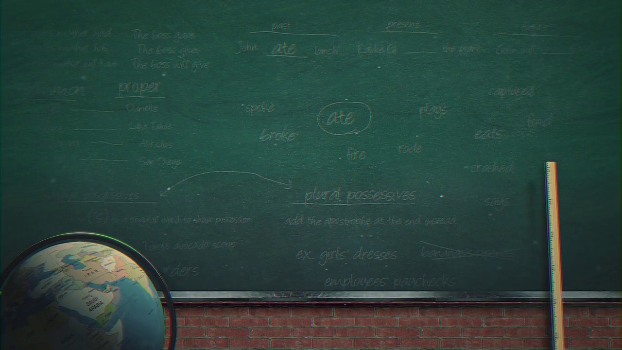黑板上有数学公式和文本视频素材