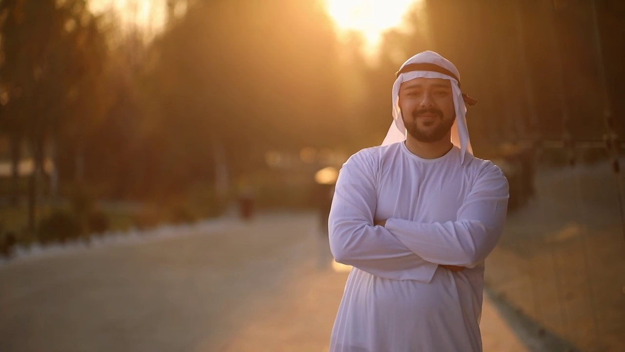 阿拉伯沙特商人肖像视频下载