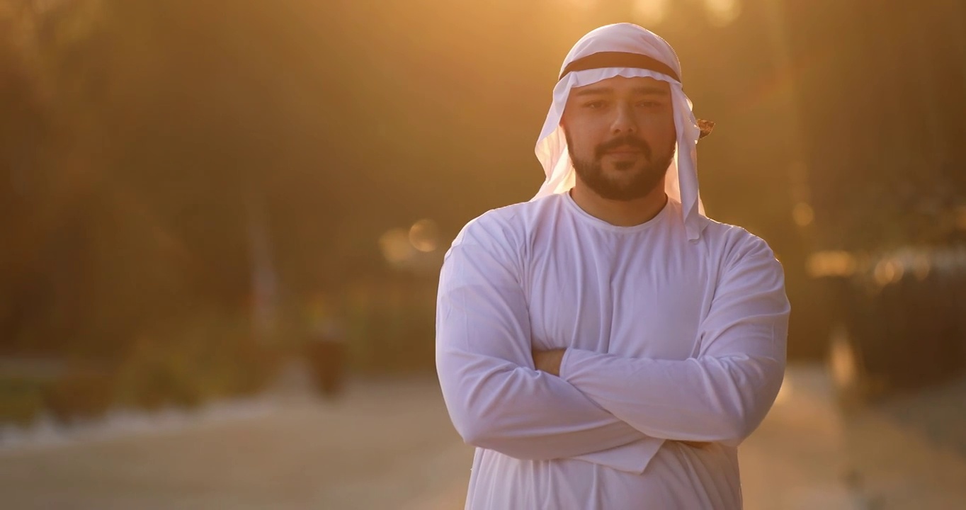 阿拉伯沙特商人肖像视频下载