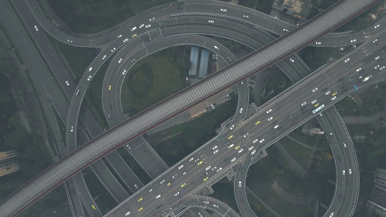 复杂立交桥鸟瞰图视频素材
