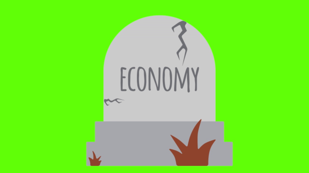 绿色屏幕上的经济危机动画视频素材
