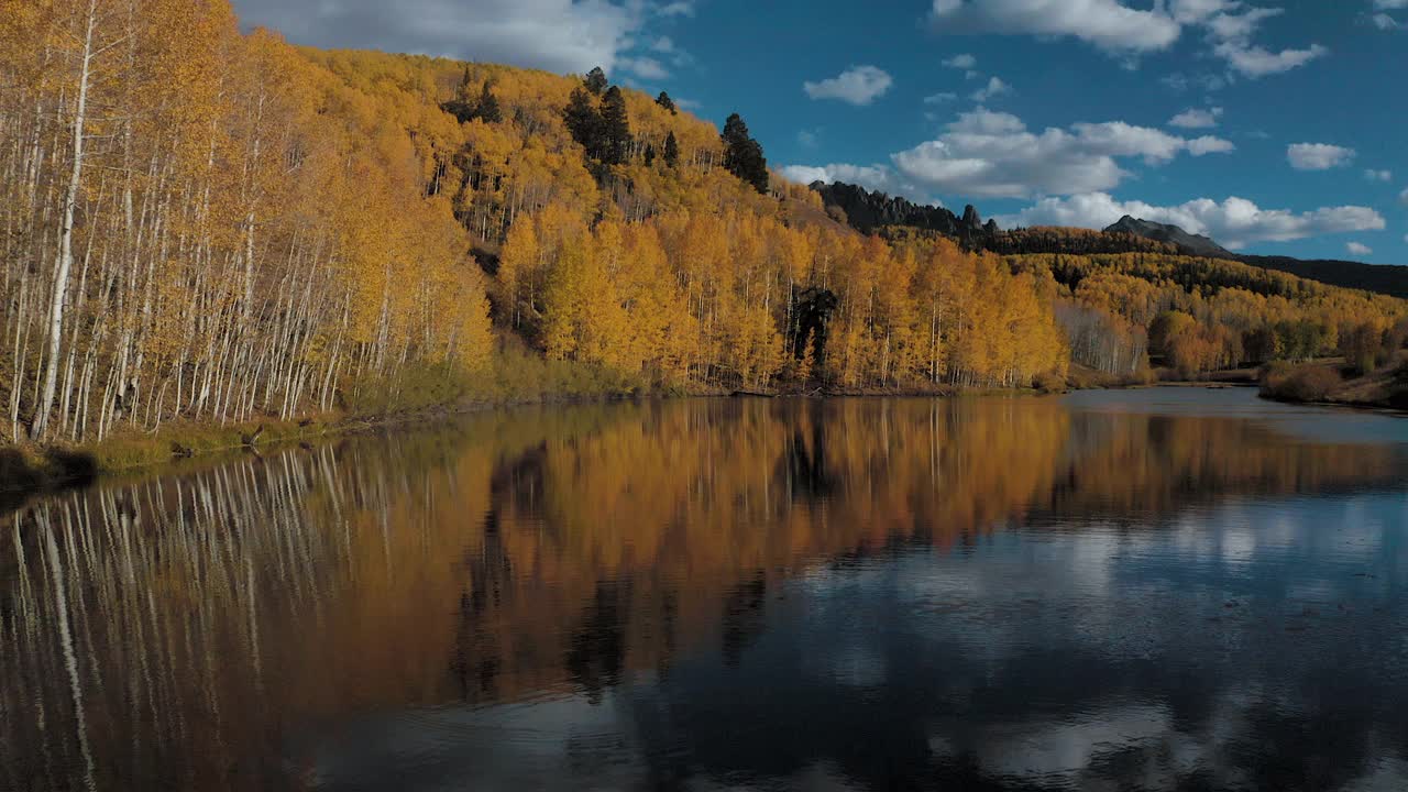 库什曼湖，特柳赖德，科罗拉多州145国道附近的山村视频素材