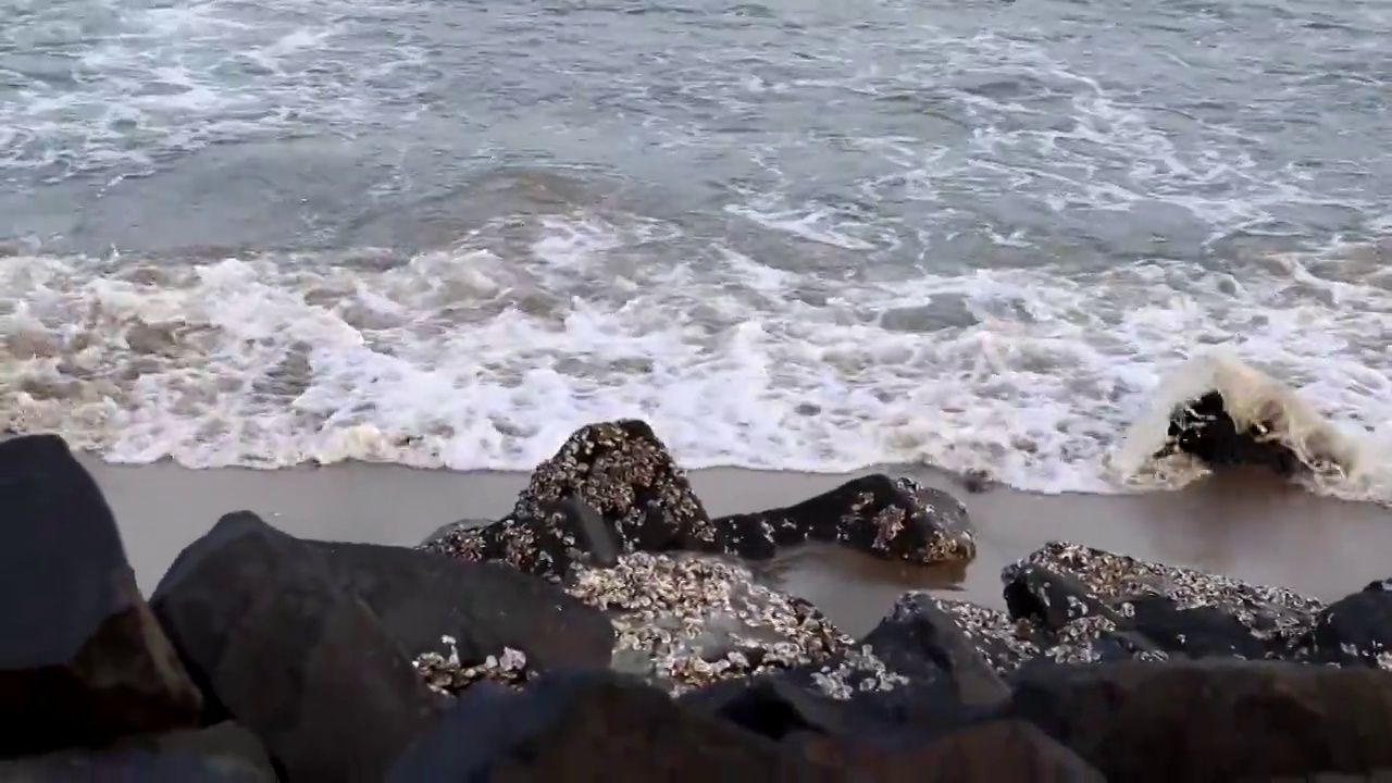 海滩上的岩石视频素材