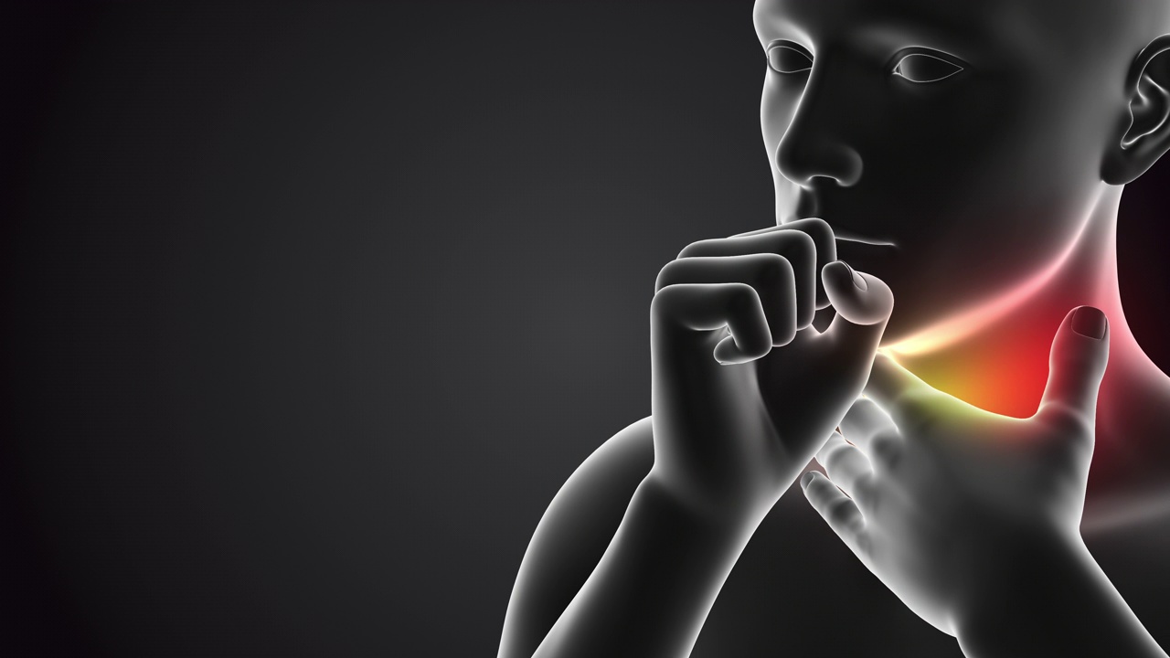人类喉咙疼痛和咳嗽视频下载